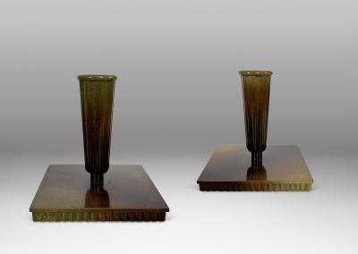  Ystad Brons Pair of Candleholders by Ystad Brons