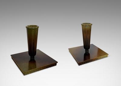  Ystad Brons Pair of Candleholders by Ystad Brons