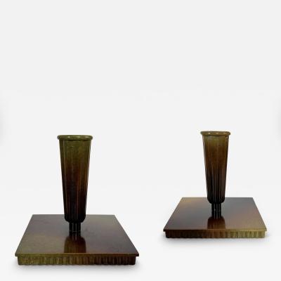  Ystad Brons Pair of Candleholders by Ystad Brons