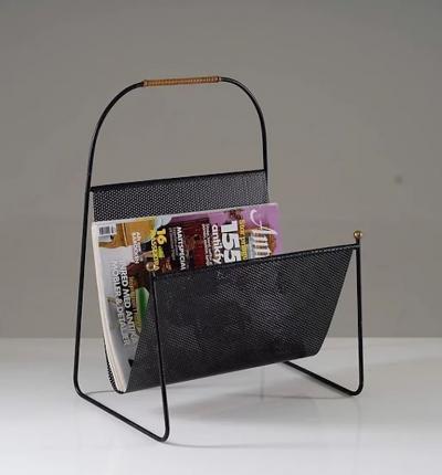Ystad Metall Scandinavian Midcentury Magazine Holder by Ystad Metall