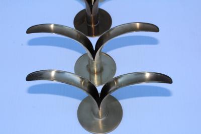  Ystad Metall Set of Eight Swedish Brass Candleholders By Ystad Metall