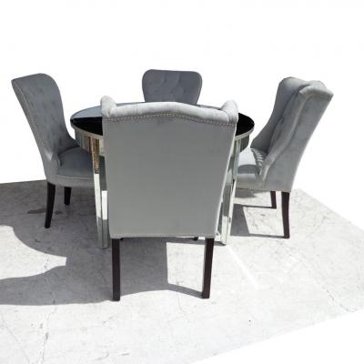  Z Gallerie Mirrored Table and Archer Dining Chairs by Z Gallerie
