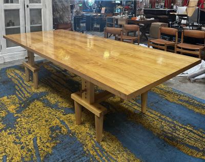  Zanotta 1950s Italian Bramante Beech Dining Work Studio Table by Castiglioni for Zanotta
