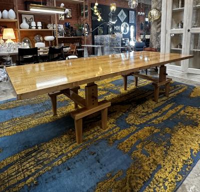  Zanotta 1950s Italian Bramante Beech Dining Work Studio Table by Castiglioni for Zanotta
