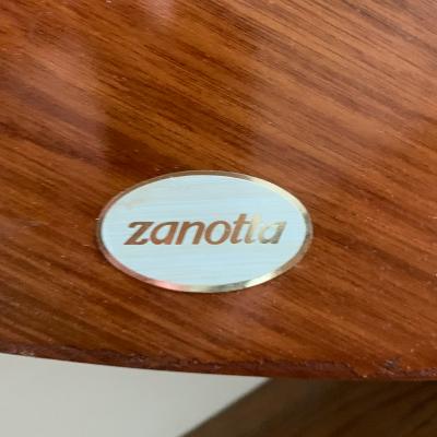  Zanotta ETTORE SOTTSASS OSPITE DINING TABLE BRIA WOOD VENEER 3 SILVER PLATED LEGS