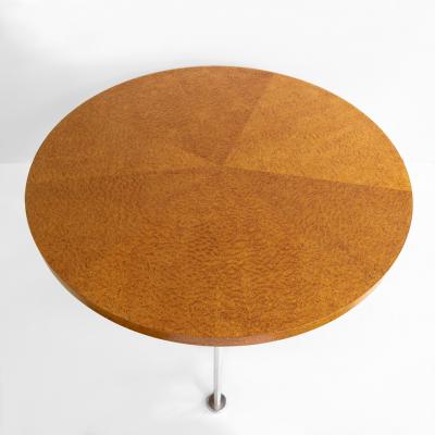  Zanotta ETTORE SOTTSASS OSPITE DINING TABLE BRIA WOOD VENEER 3 SILVER PLATED LEGS