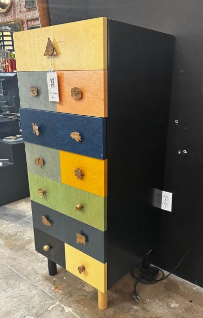  Zanotta Signed Zanotta Genesio Chest of Drawers in Veneered Wood by Alik Cavaliere