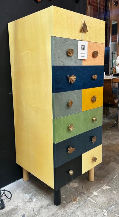  Zanotta Signed Zanotta Genesio Chest of Drawers in Veneered Wood by Alik Cavaliere