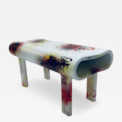  Zelonky Studios Contemporary Sculpted Fine Art Wooden Bench with Acrylic Finish