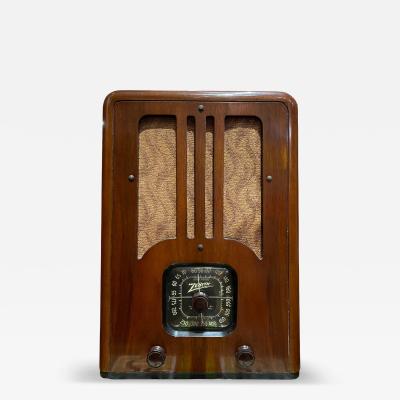  Zenith Electronics 1937 Zenith 5 R 135 Walnut Tombstone Tube Radio Restored with Bluetooth