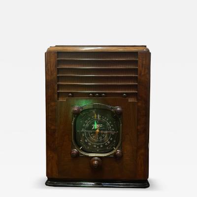  Zenith Electronics 1937 Zenith 6 S 128 Tombstone Walnut Tube Radio Restored with Bluetooth