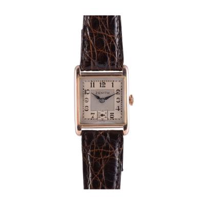  Zenith SA Zenith Art Deco Mens Rose Gold Wrist Watch