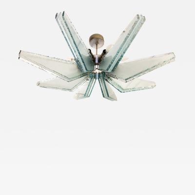  ZeroQuattro Chiseled Glass Semi Flush Mount Chandelier by ZeroQuattro