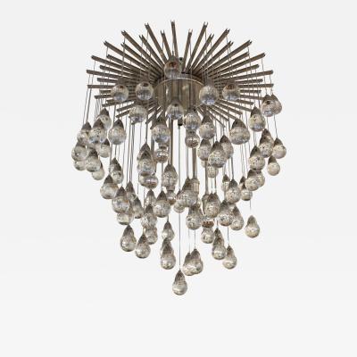  ZeroQuattro Flush Mount Chandelier by Zero Quattro with Glass Spheres