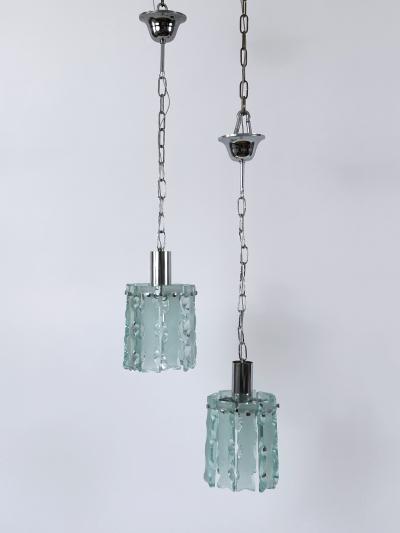  ZeroQuattro Set of Two Elegant Mid Century Modern Pendant Lamps by Zero Quattro Italy 1970s