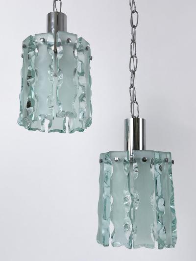  ZeroQuattro Set of Two Elegant Mid Century Modern Pendant Lamps by Zero Quattro Italy 1970s