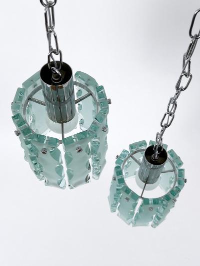  ZeroQuattro Set of Two Elegant Mid Century Modern Pendant Lamps by Zero Quattro Italy 1970s