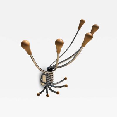  Zerodisegno 23 H Pas de Urbino Zerodisegno Wall Mounted Swivel Coat Rack with wood