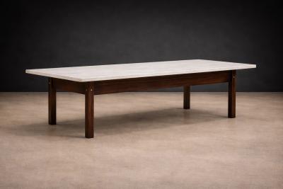  Ziglio Decora es Brazilian Modern Rosewood Marble Coffee Table by Ziglio Decora es