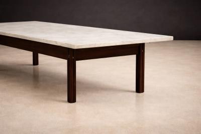  Ziglio Decora es Brazilian Modern Rosewood Marble Coffee Table by Ziglio Decora es