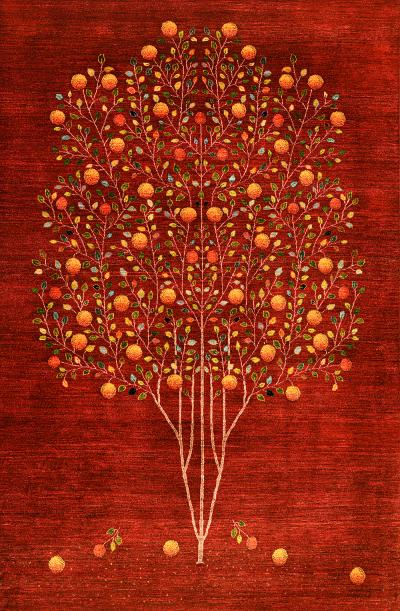  Zollanvari Studio Pomegranate Tree of Life 8 Gabbehs Flora Fauna Super Fine Gabbeh