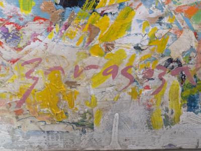  Zoragozo Zoragozo Signed Abstract Acrylic on Layered Panels c 1970 63 x 63 inches