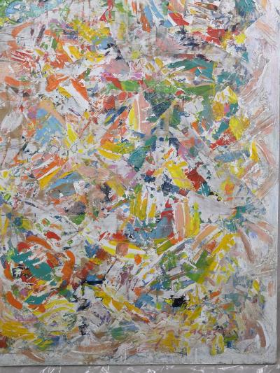 Zoragozo Zoragozo Signed Abstract Acrylic on Layered Panels c 1970 63 x 63 inches