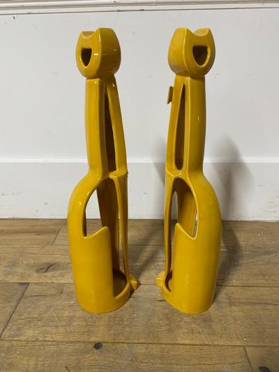  Zsolnay Mid Century Zsolnay Cat Candle Holders