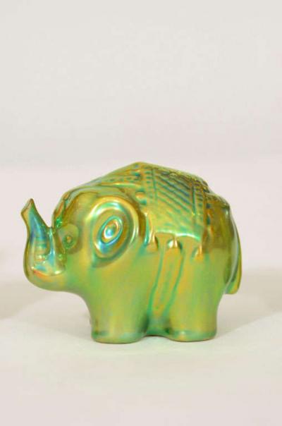  Zsolnay Trio of Zsolnay Iridescent Figures