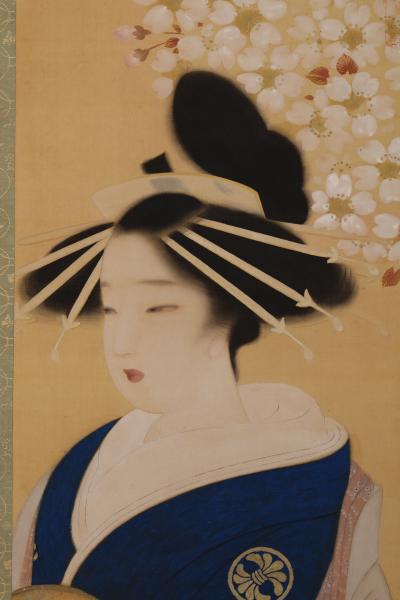  bayashi Chimaki Young Woman Beneath a Flowering Cherry Tree 1920s 1930s