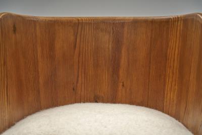  by M belfabrik Pine Barrel Armchair by by M belfabrik Sweden 1940s