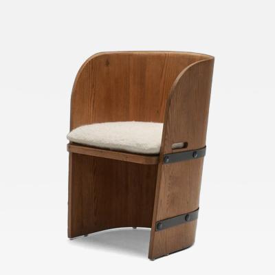  by M belfabrik Pine Barrel Armchair by by M belfabrik Sweden 1940s