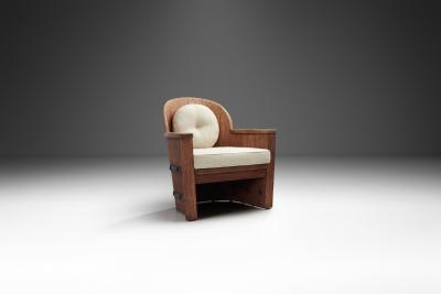  by M belfabrik Pine and Iron Armchair for by M belfabrik Sweden 1940s