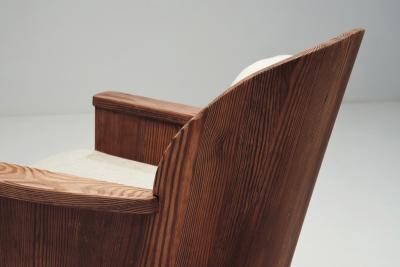  by M belfabrik Pine and Iron Armchair for by M belfabrik Sweden 1940s