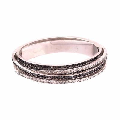  de Grisogono Allegra de Grisogono Style White and Colored Black Diamond Bangle 14 Karat