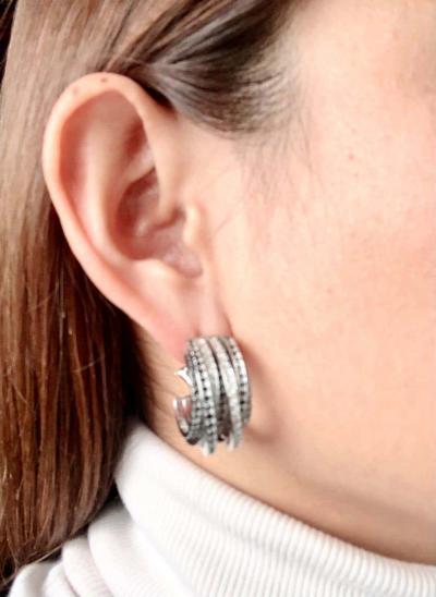  de Grisogono Allegra de Grisogono Style White and Colored Enhanced Black Diamond Earrings