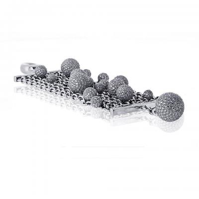  de Grisogono De Grisogono Boule 18K White Gold Pave Diamonds Bracelet