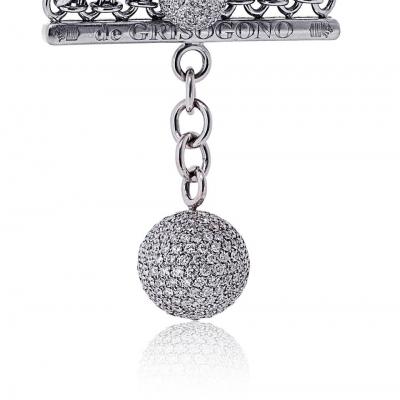  de Grisogono De Grisogono Boule 18K White Gold Pave Diamonds Bracelet