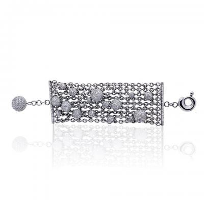  de Grisogono De Grisogono Boule 18K White Gold Pave Diamonds Bracelet