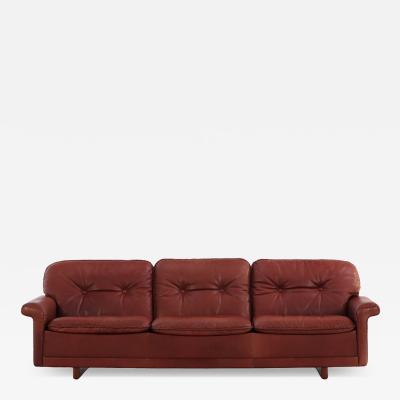  de Sede 1970s Danish Oxblood Leather Sofa in the Style of De Sede by Thams Kvalitet
