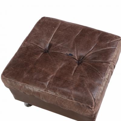  de Sede 1970s Swiss Leather Lounge Chair Ottoman in the Style of De Sede