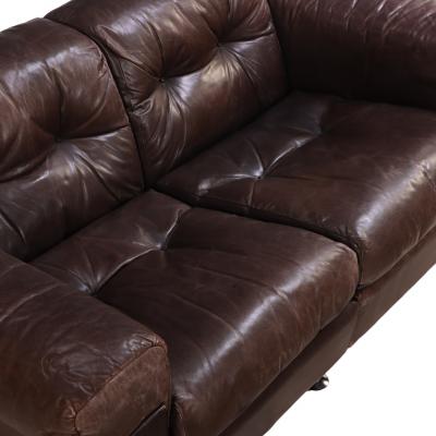  de Sede 1970s Swiss Modern Leather Loveseat in the Style of De Sede
