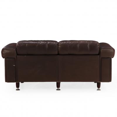  de Sede 1970s Swiss Modern Leather Loveseat in the Style of De Sede