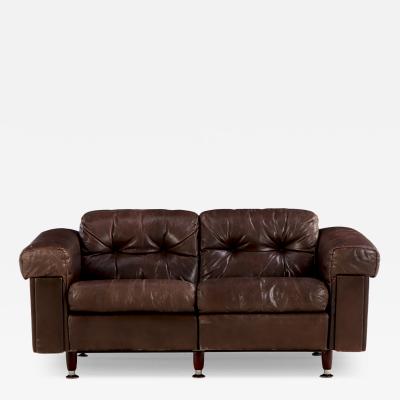  de Sede 1970s Swiss Modern Leather Loveseat in the Style of De Sede