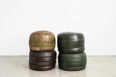  de Sede DE SEDE LEATHER BRICK PATCHWORK OTTOMANS