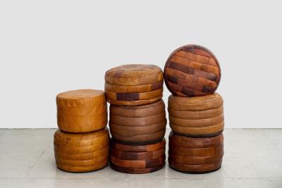  de Sede DE SEDE LEATHER BRICK PATCHWORK OTTOMANS