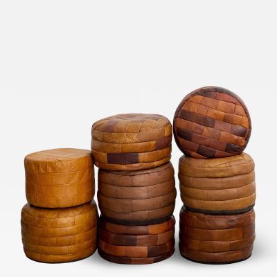  de Sede DE SEDE LEATHER BRICK PATCHWORK OTTOMANS
