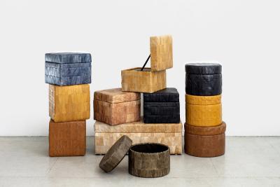  de Sede DE SEDE LEATHER PATCHWORK OTTOMANS