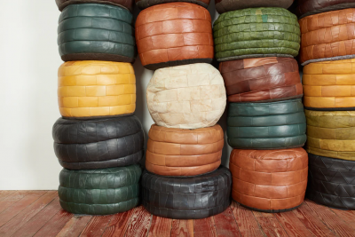  de Sede DE SEDE LEATHER PATCHWORK OTTOMANS