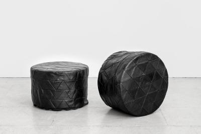  de Sede DE SEDE LEATHER PYRAMID PATCHWORK OTTOMANS